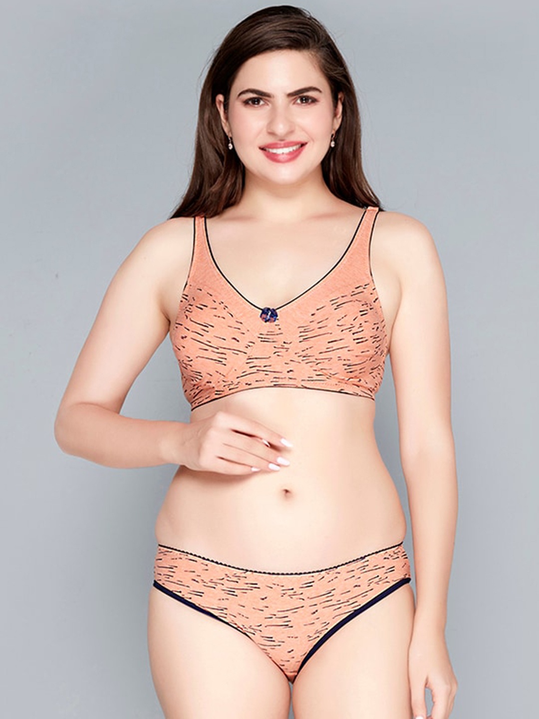 

Lady Love Printed Lingerie Set, Orange