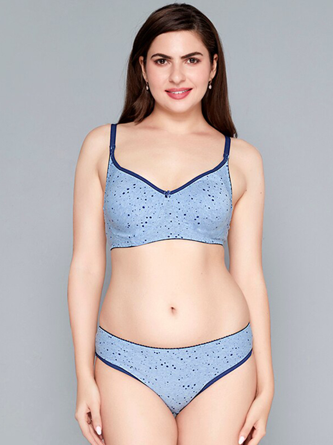 

Lady Love Printed Lingerie Set, Blue