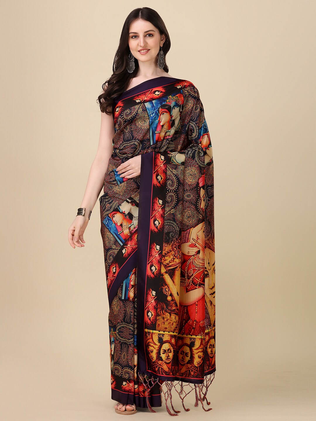 

Kaizen TEXO FAB Ethnic Motifs Tussar Saree, Blue