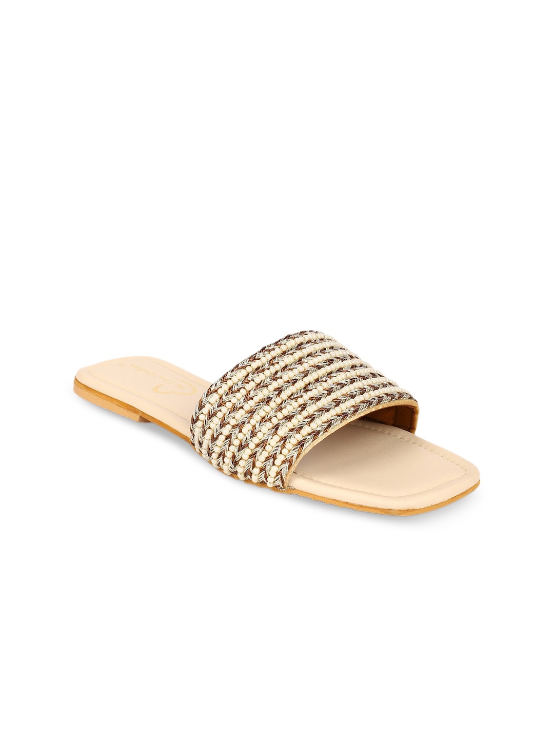 

The Desi Dulhan Embellished Open Toe Flats, Copper