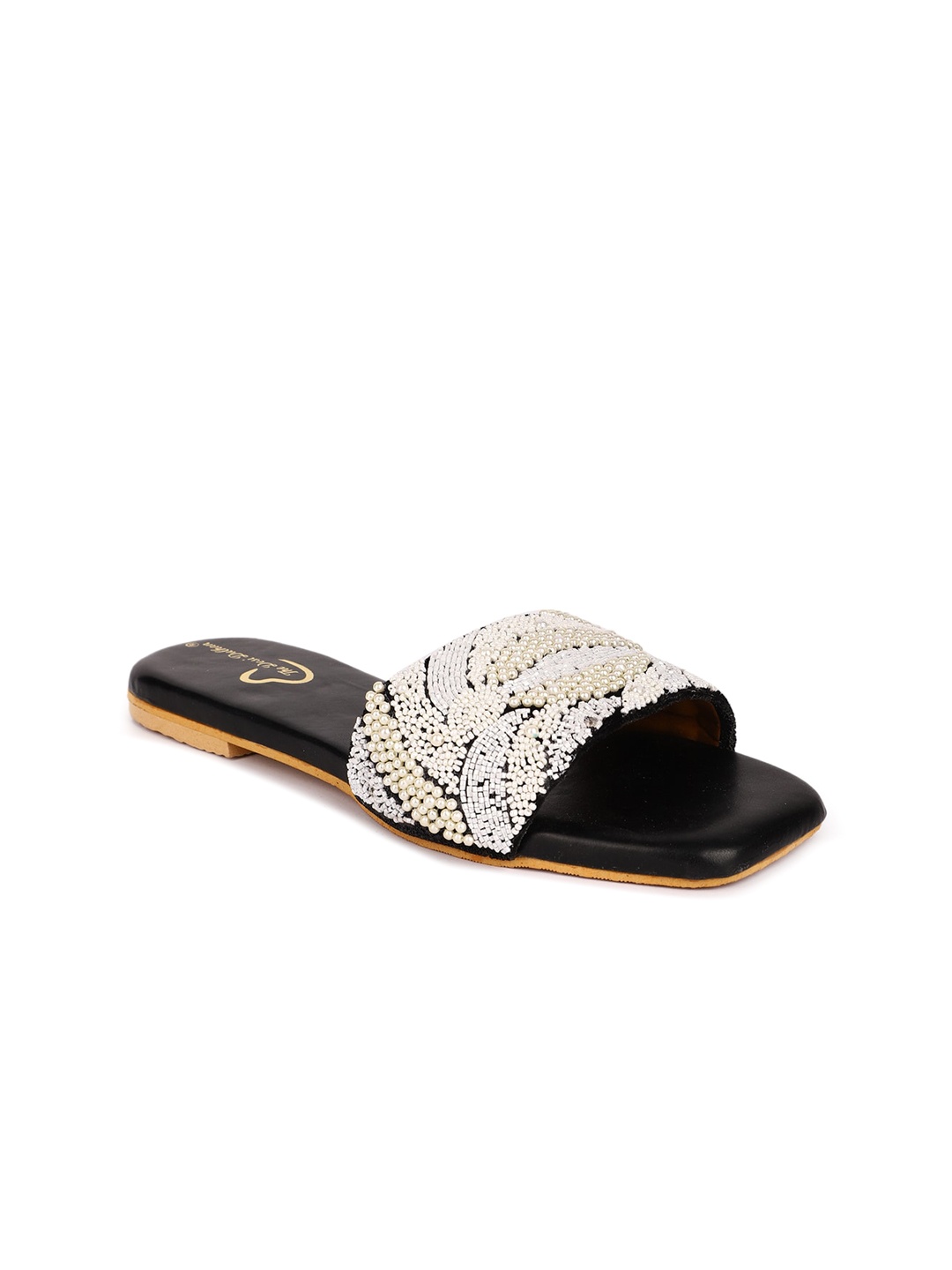 

The Desi Dulhan Embellished Open Toe Flats, White
