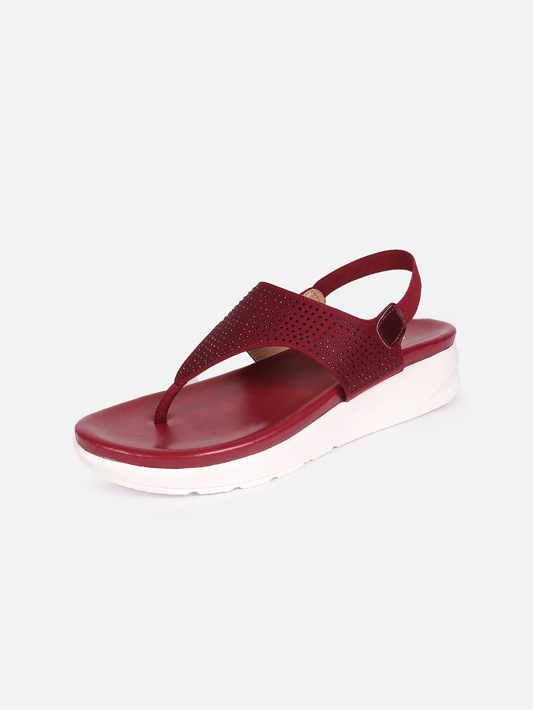 

DressBerry Embellished Flatform Heels, Maroon