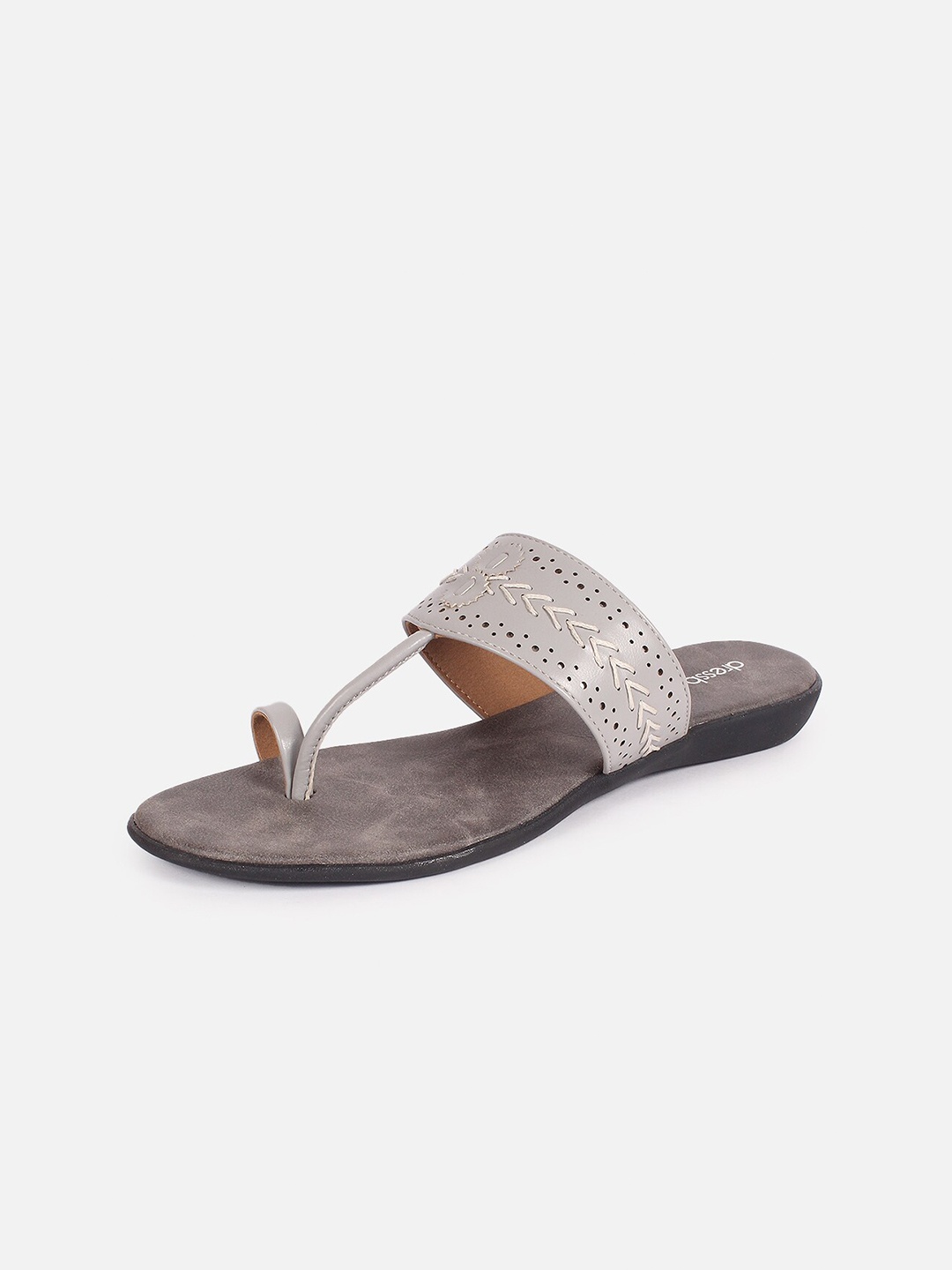 

DressBerry Women Grey Self Design One Toe Flats