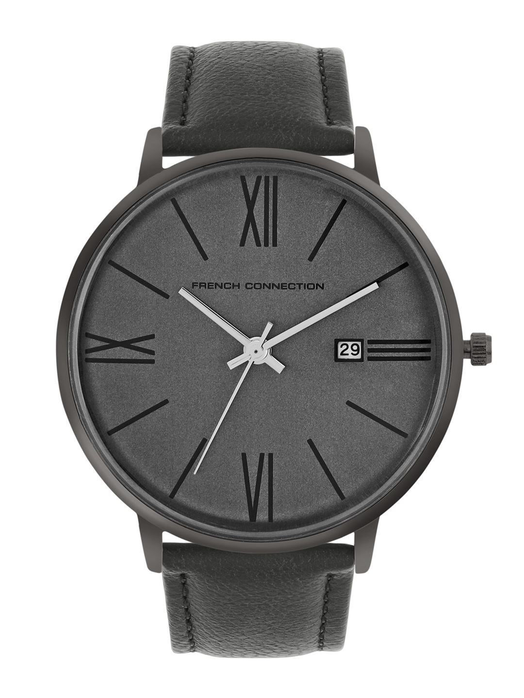 

French Connection Men Leather Straps Analogue Watch FCN00048I, Grey