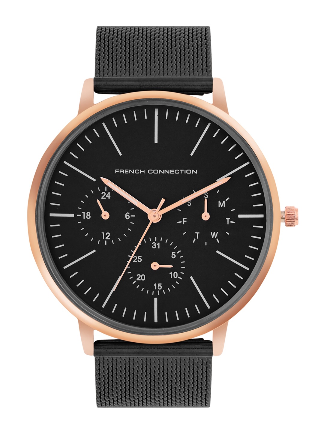 

French Connection Men Bracelet Straps Analogue Watch FCN00051E, Black
