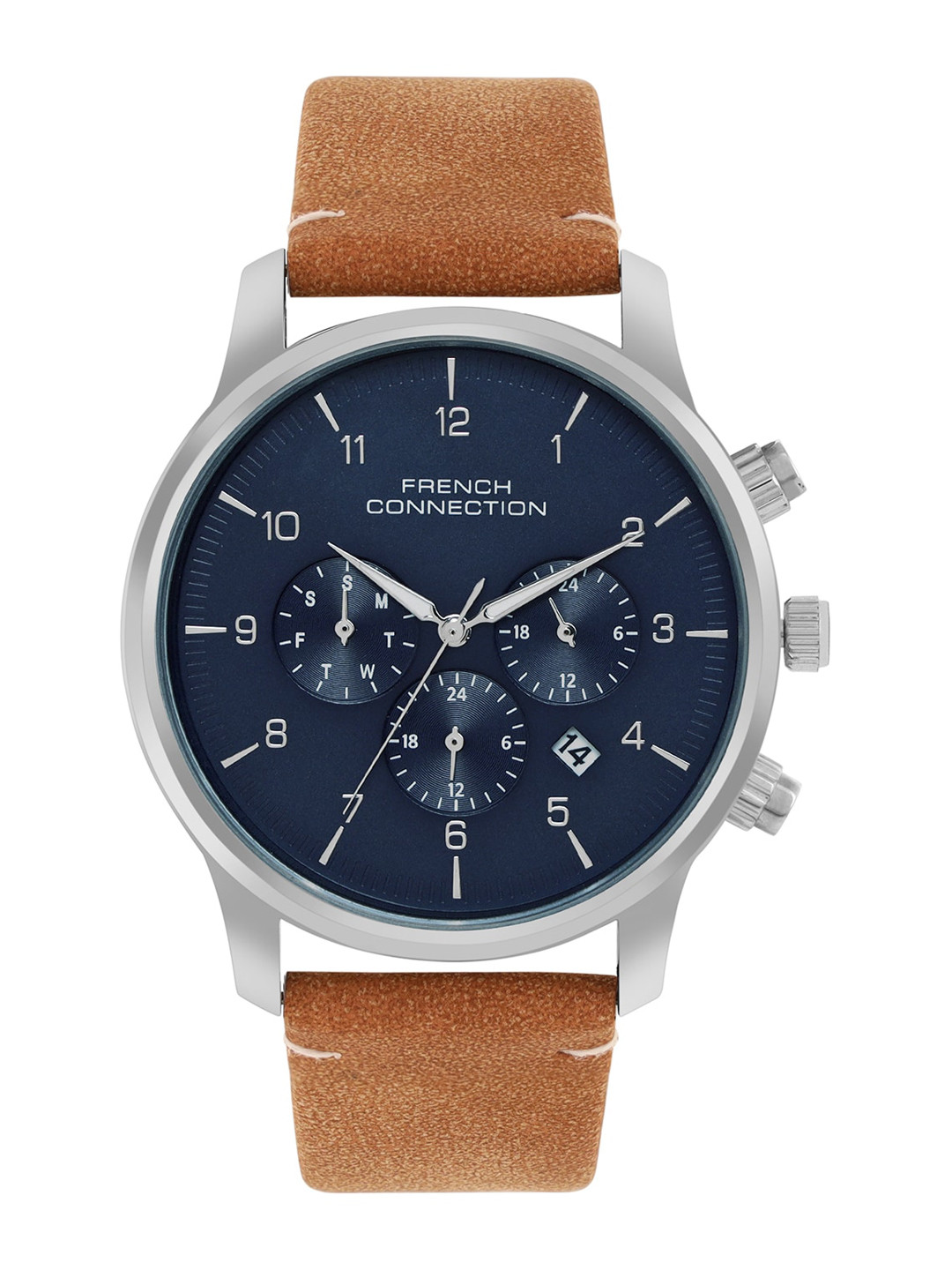 

French Connection Men Leather Straps Analogue Watch FCN00055B, Blue