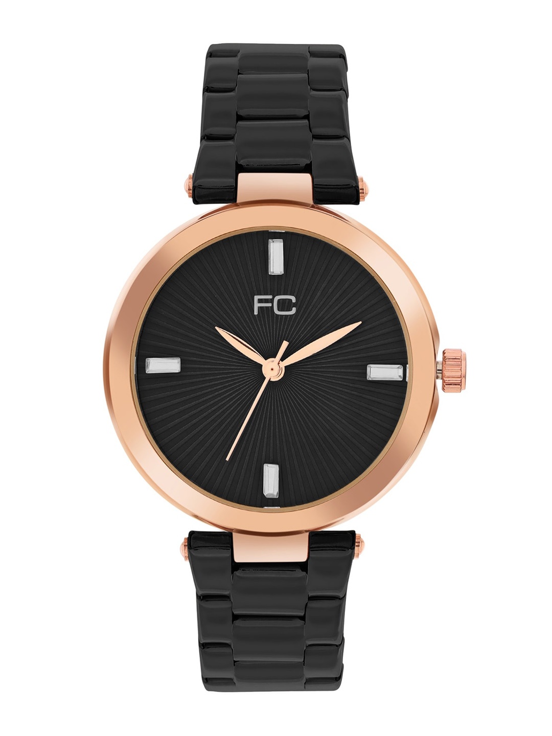 

French Connection Women Stainless Steel Bracelet Style Straps Analogue Watch FCN00073A, Black