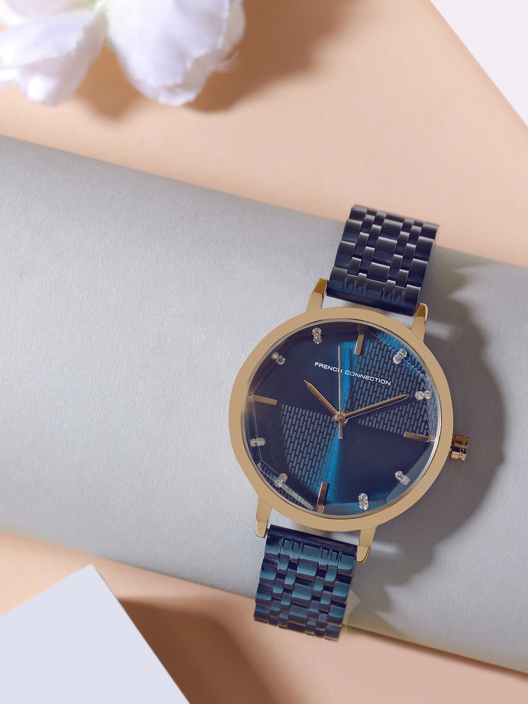 

French Connection Women Printed Dial & Stainless Steel Straps Analogue Watch FCN00064I, Blue