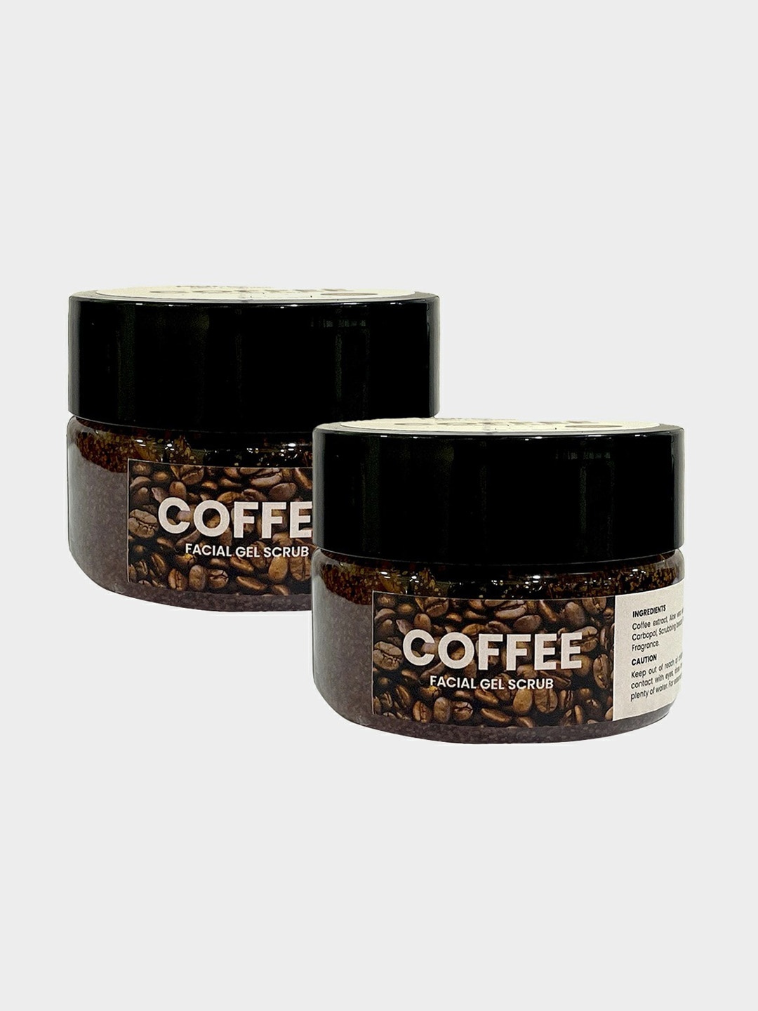 

MUMUSO Set of 2 Coffee Facial Gel Scrub with Aloevera - 100 g each, Brown