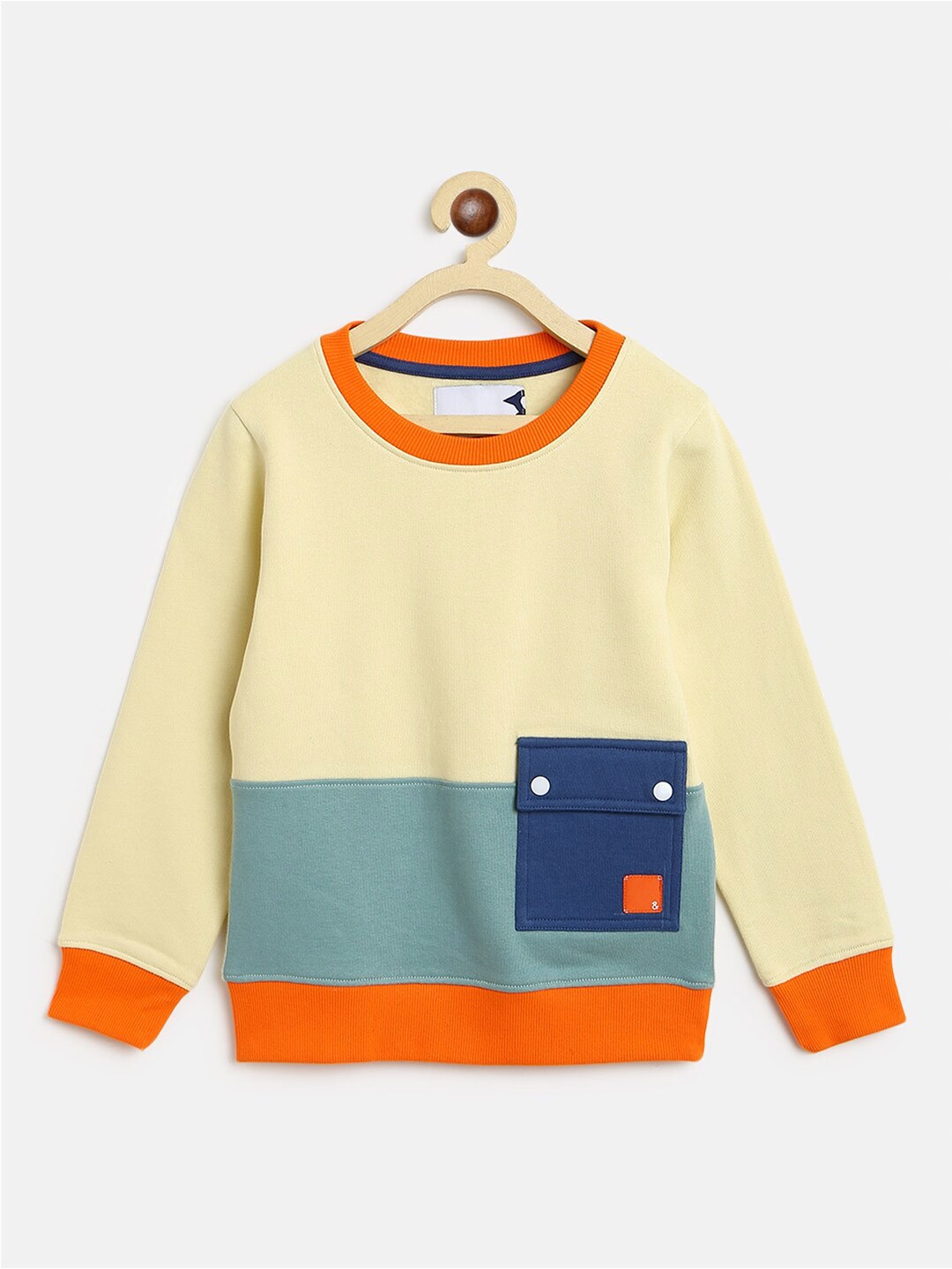 

TALES & STORIES Boys Colourblocked Pullover, Off white