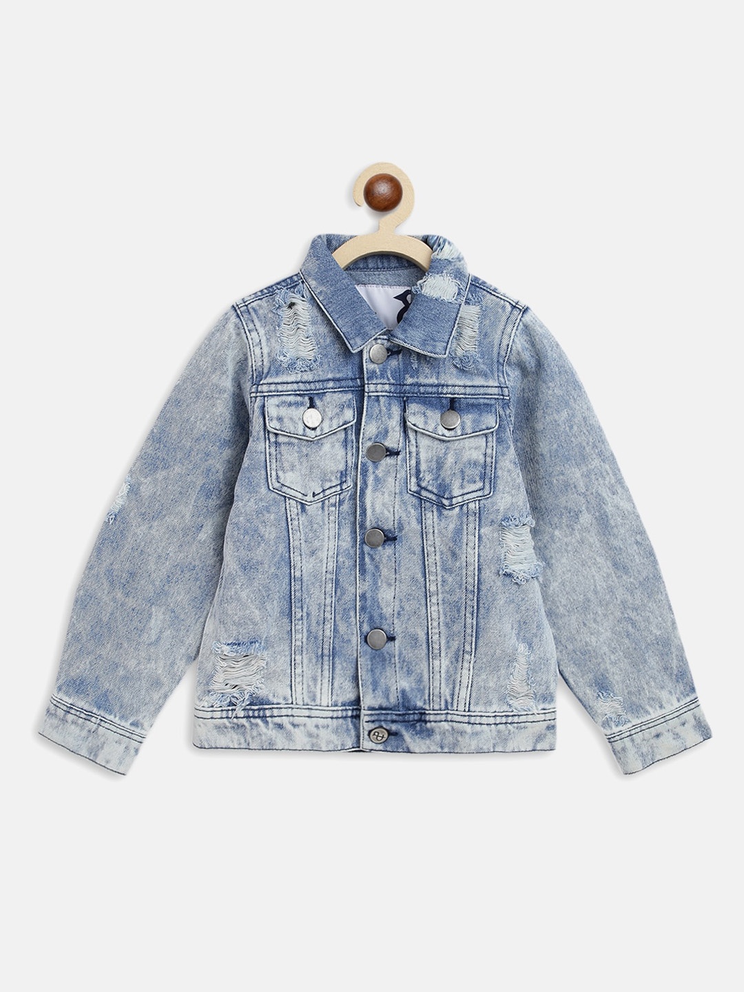 

TALES & STORIES Boys Washed Lightweight Cotton Denim Jacket, Blue