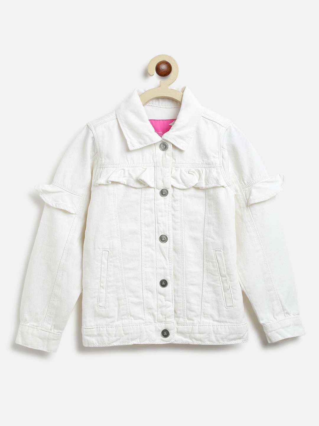 

TALES & STORIES Girls Lightweight Cotton Denim Jacket, White