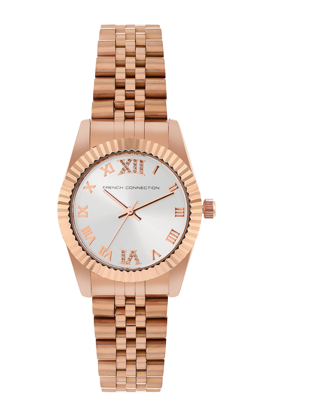 

French Connection Women Stainless Steel Bracelet Style Straps Analogue Watch FCN00077A, Silver