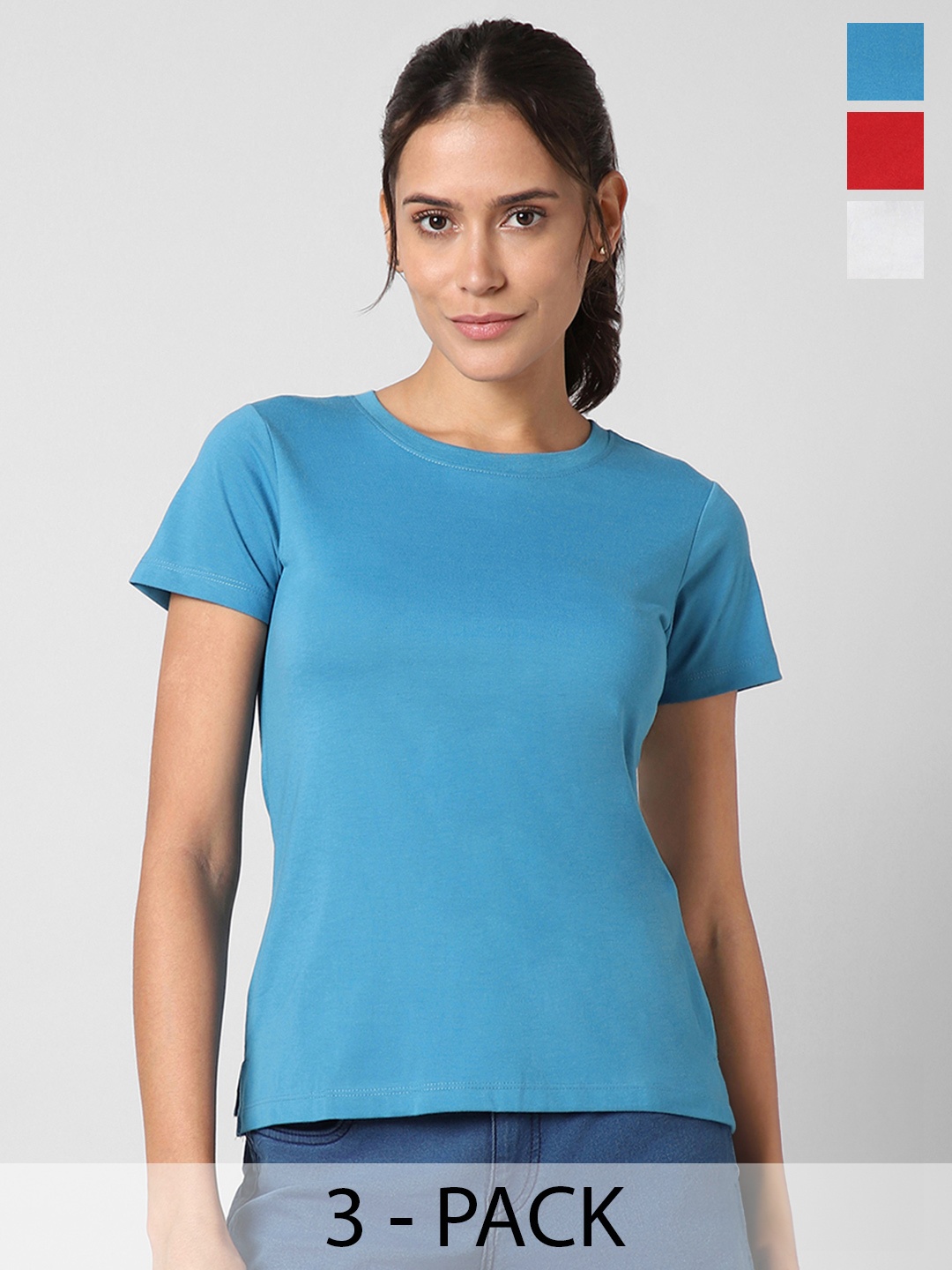

Pantaloons Pack Of 3 Round Neck T-shirt, Red
