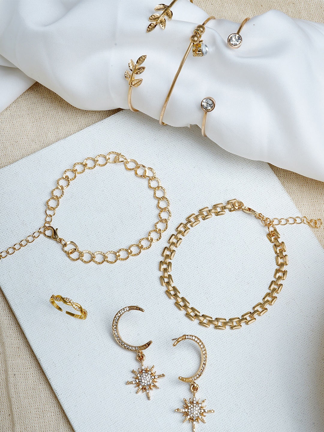 

JOKER & WITCH Gold-Plated Stone-Studded Jewellery Set
