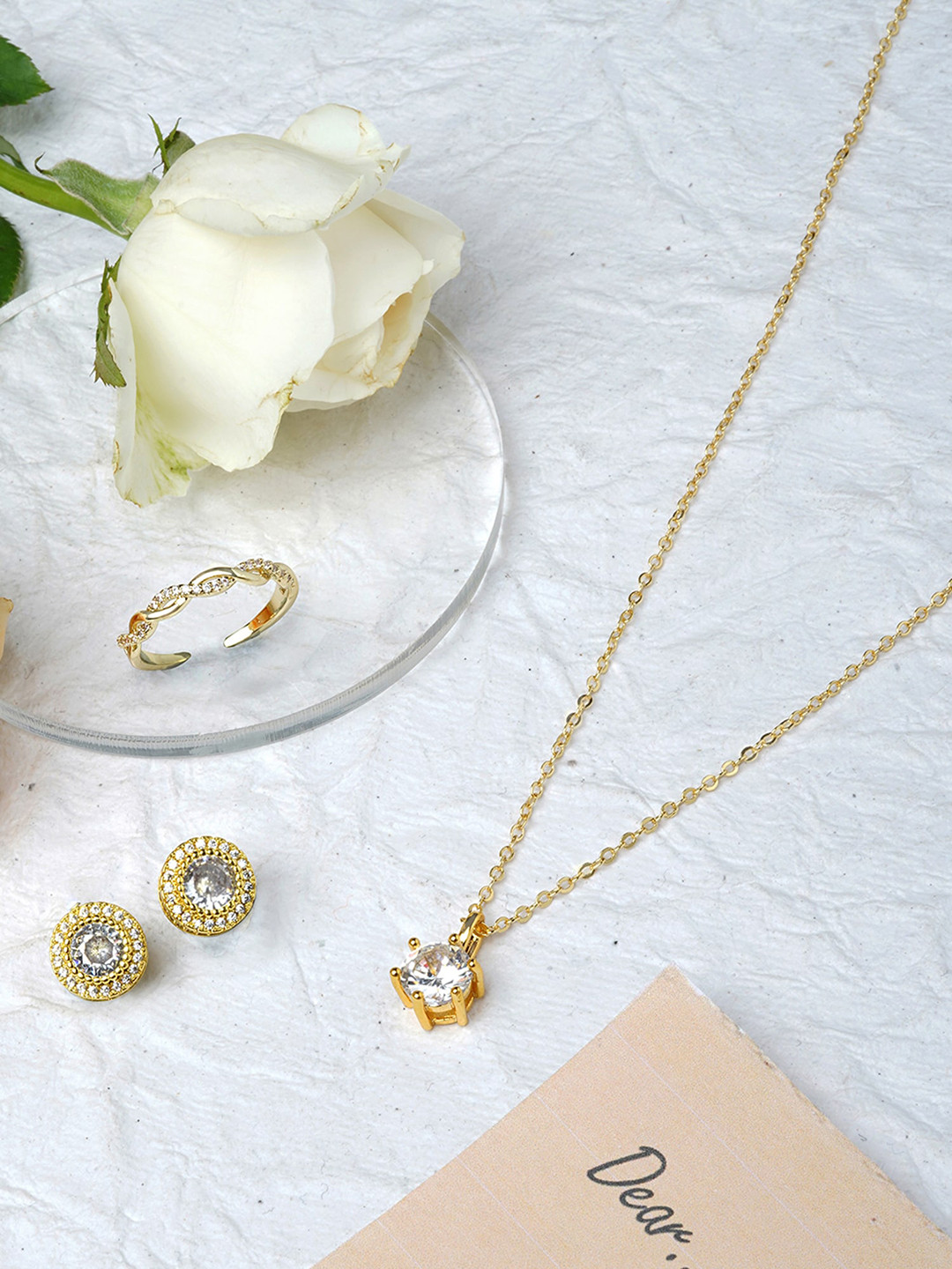 

JOKER & WITCH Gold-Plated Stone-Studded Jewellery Set
