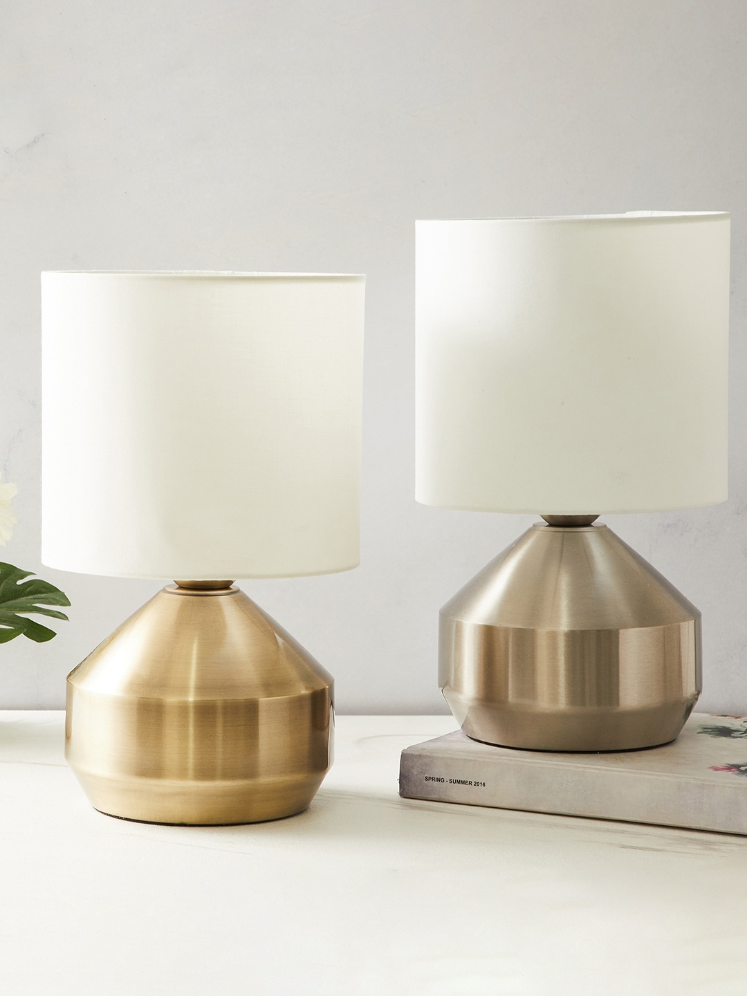

Home Centre Albama Vogue 2 Pcs White & Golden Metal Trending Touch Lamp