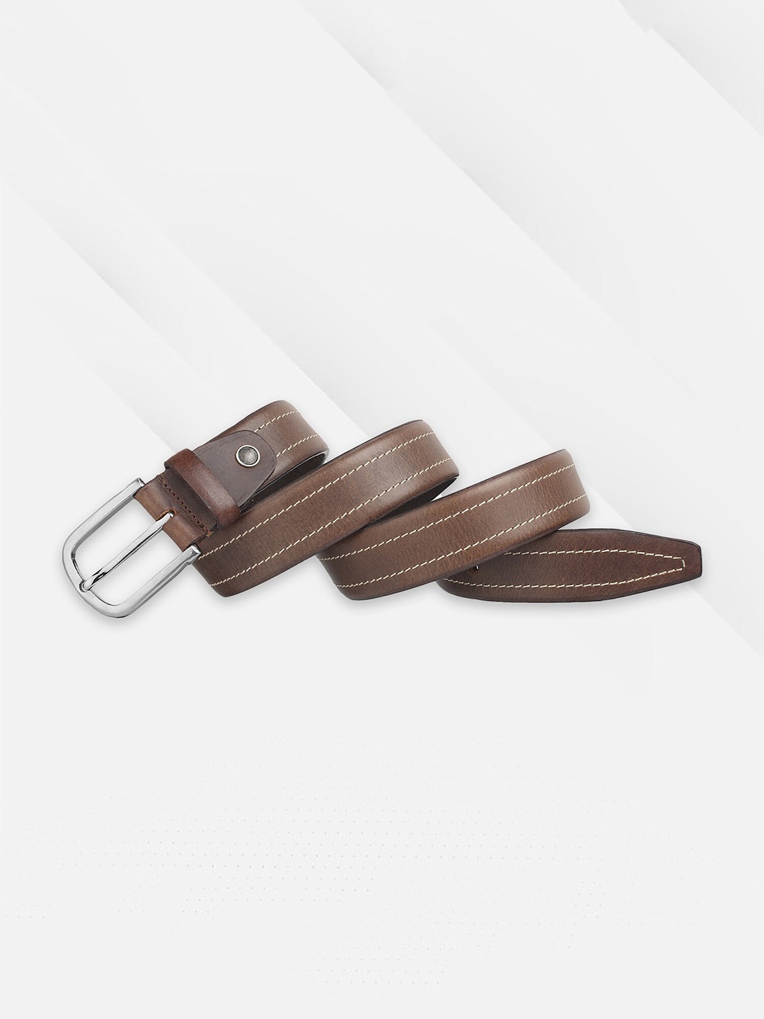 

ACCEZORY Men Leather Wide Belt, Brown