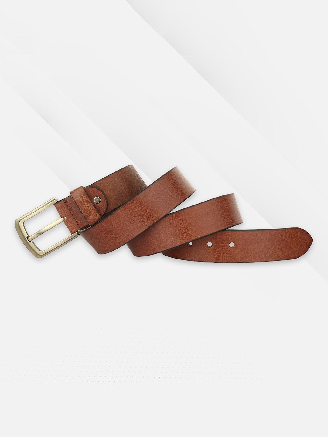 

ACCEZORY Men Leather Wide Belt, Brown