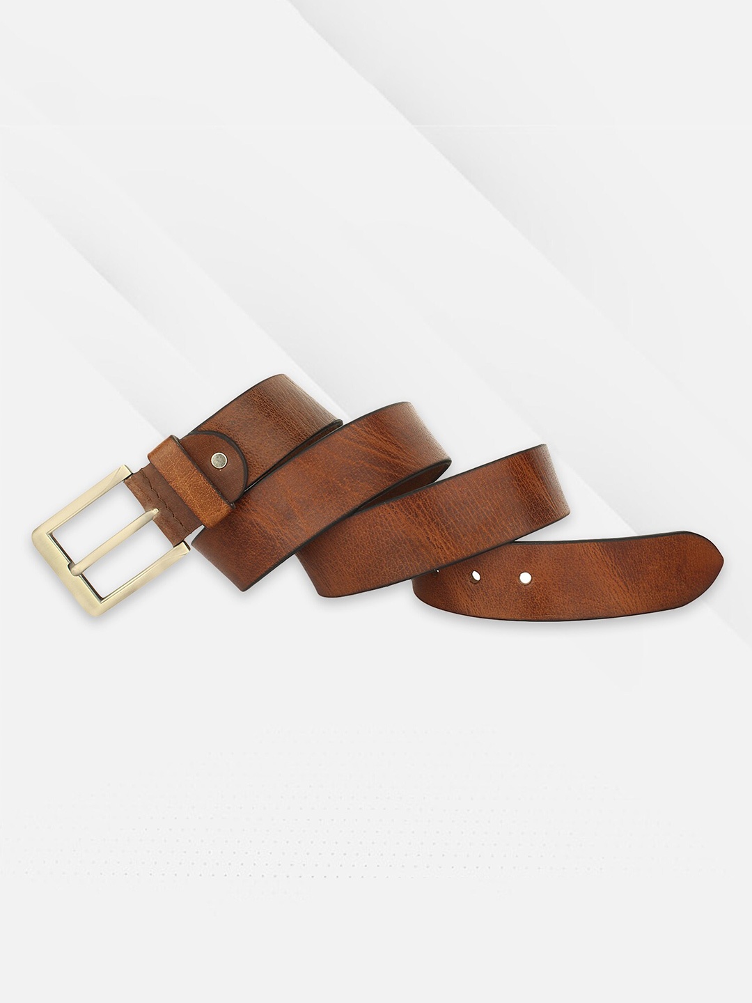 

ACCEZORY Men Leather Wide Belt, Brown