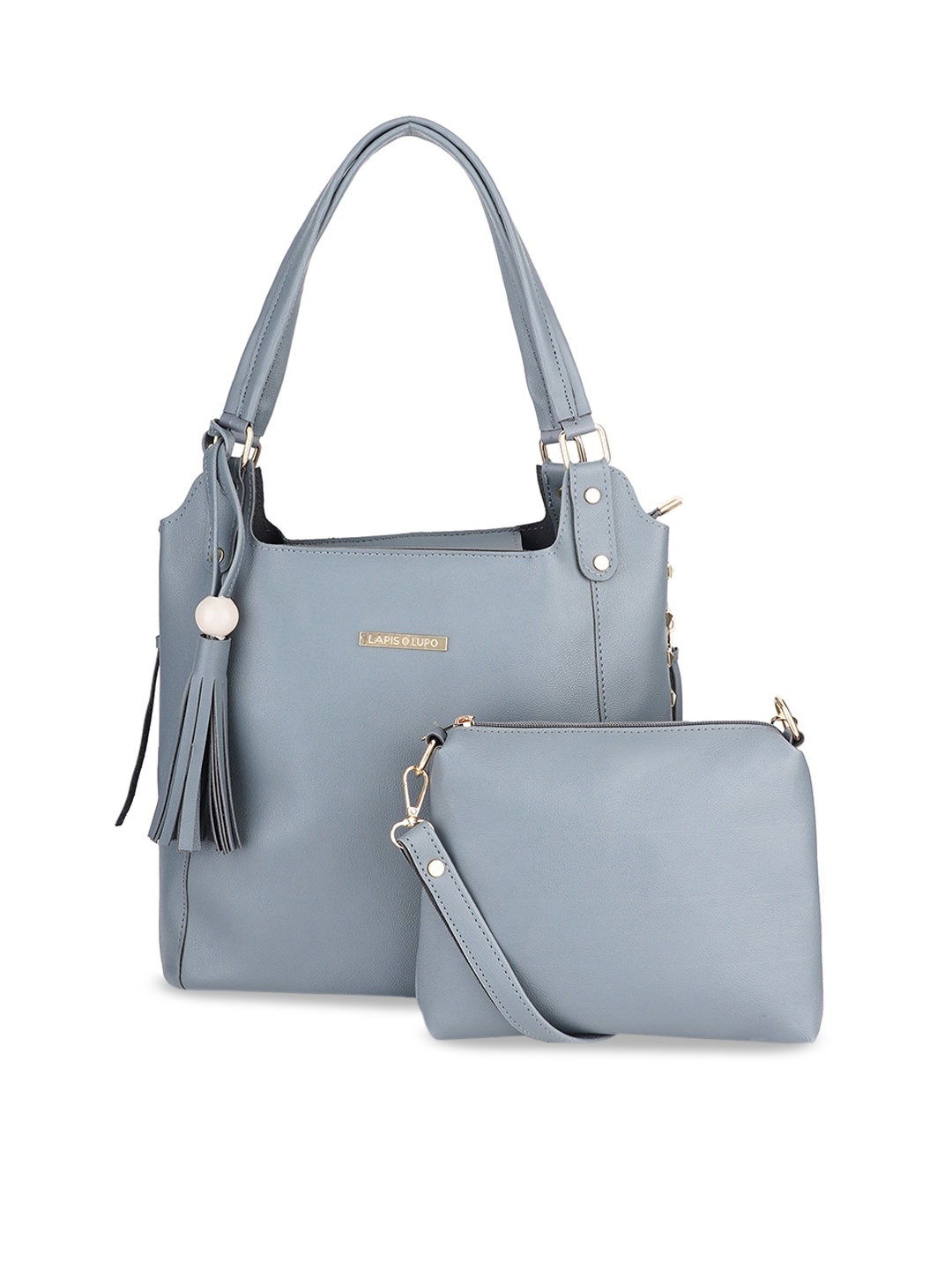 

Lapis O Lupo Structured Shoulder Bag With Pouch, Grey