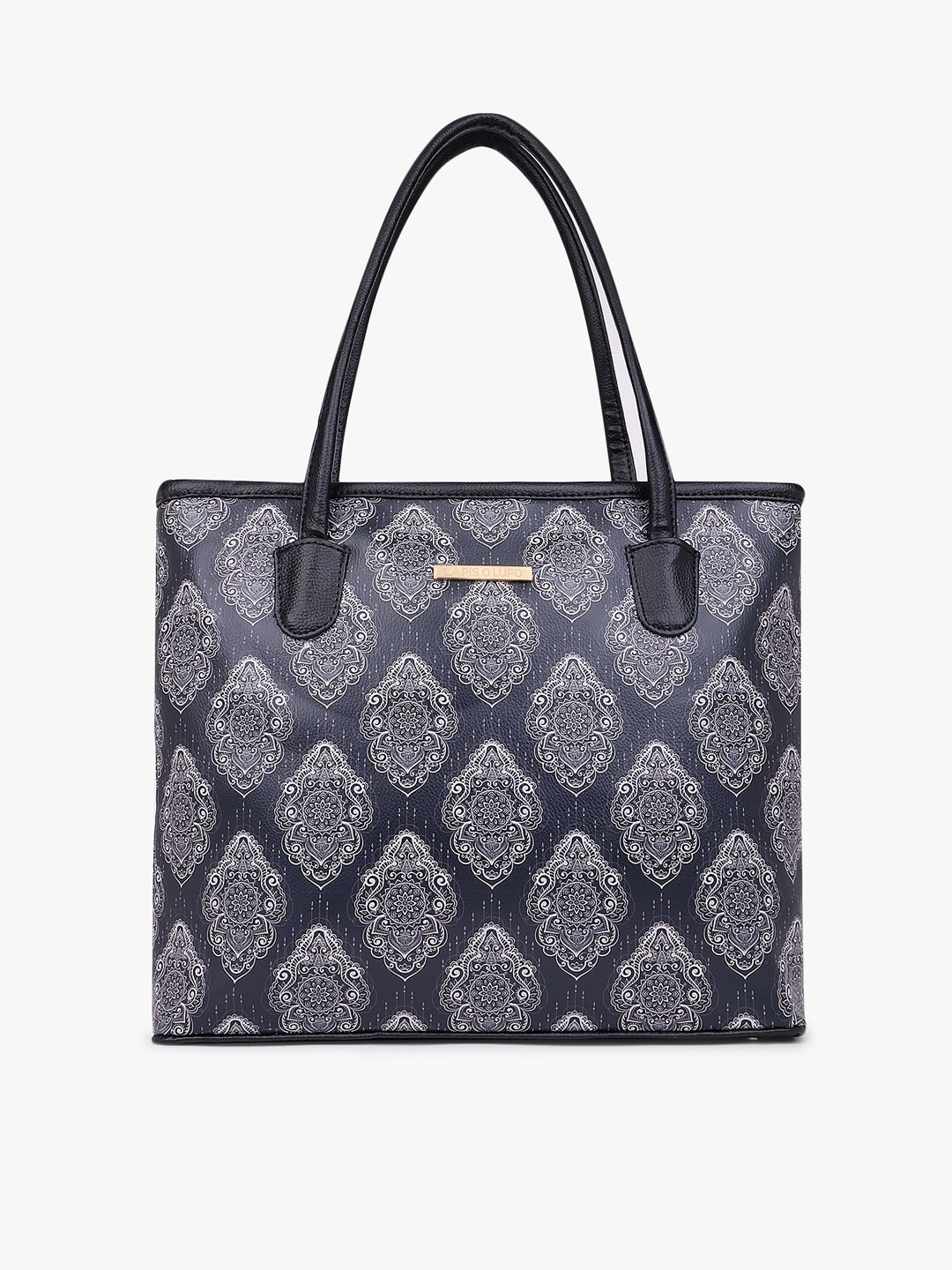 

Lapis O Lupo Floral Printed Structured Tote Bag, Black