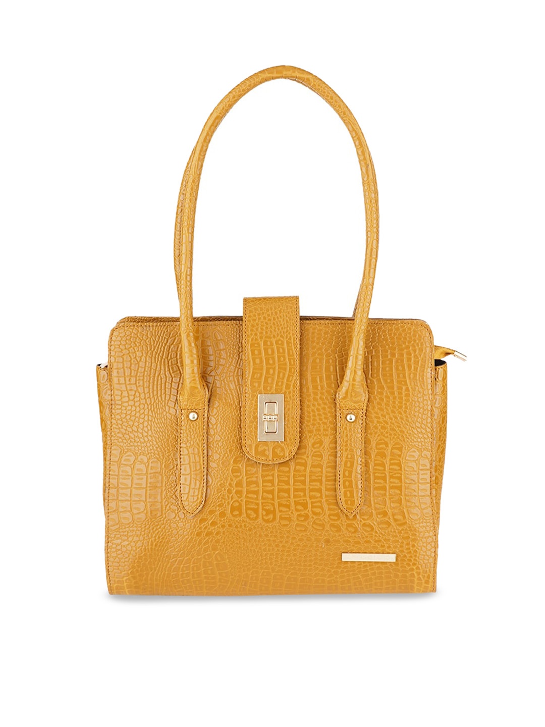 

Lapis O Lupo Textured Structured Shoulder Bag, Mustard