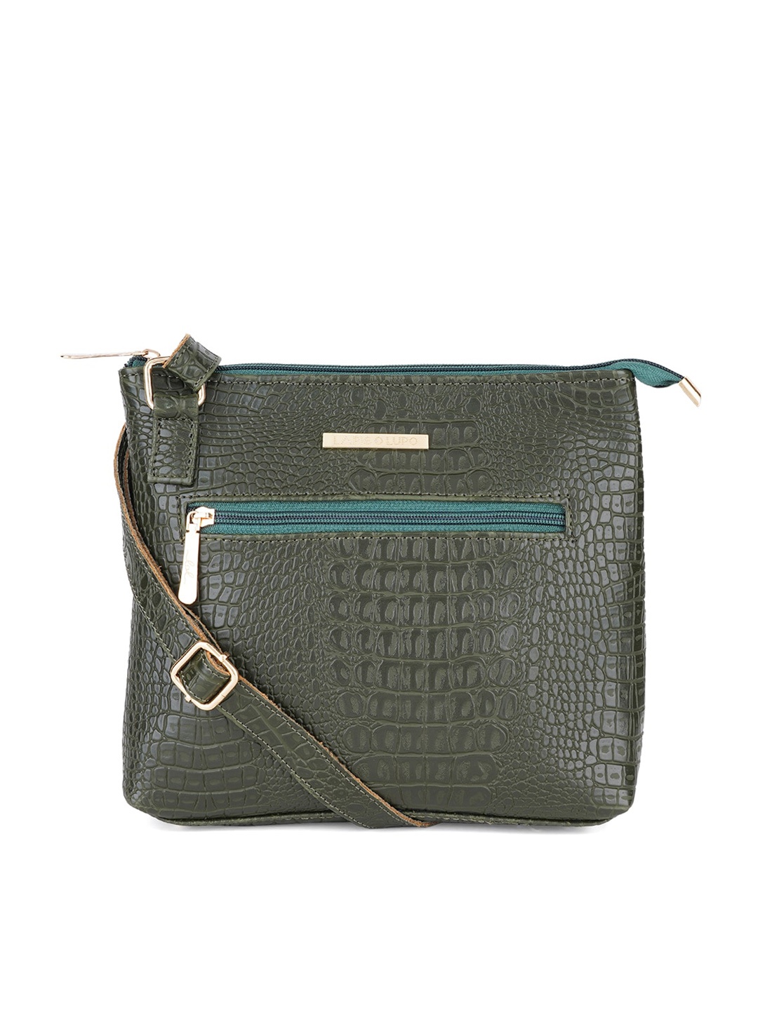 

Lapis O Lupo Textured Structured Sling Bag, Green