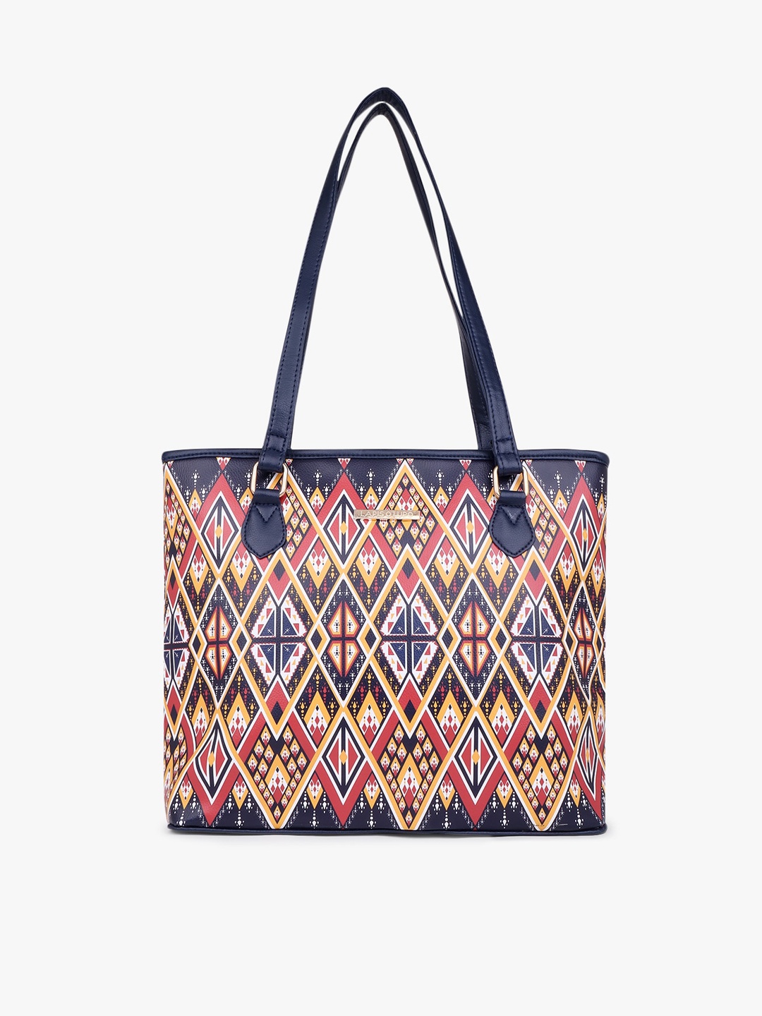

Lapis O Lupo Geometric Printed Structured Tote Bag, Blue