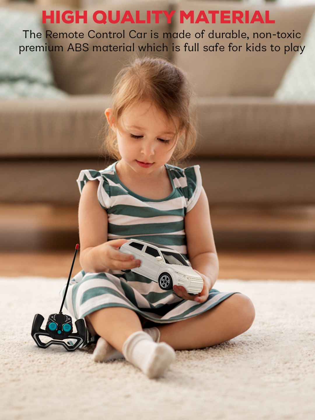 

BAYBEE Kids Metallic Roster Remote Control Car, White