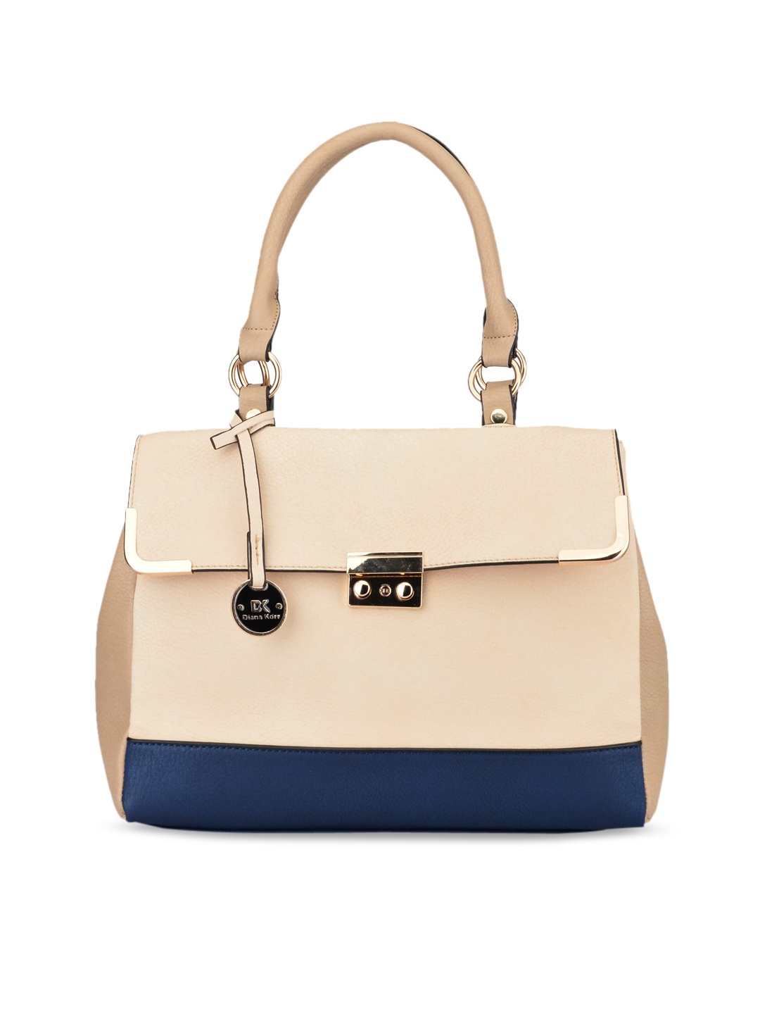 

Diana Korr Blue & Cream-Coloured Solid Shoulder Bag