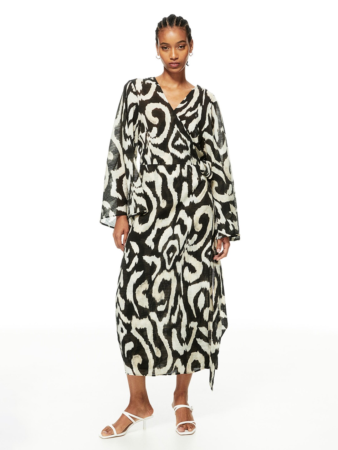 

H&M Long Wrap Dress, Black