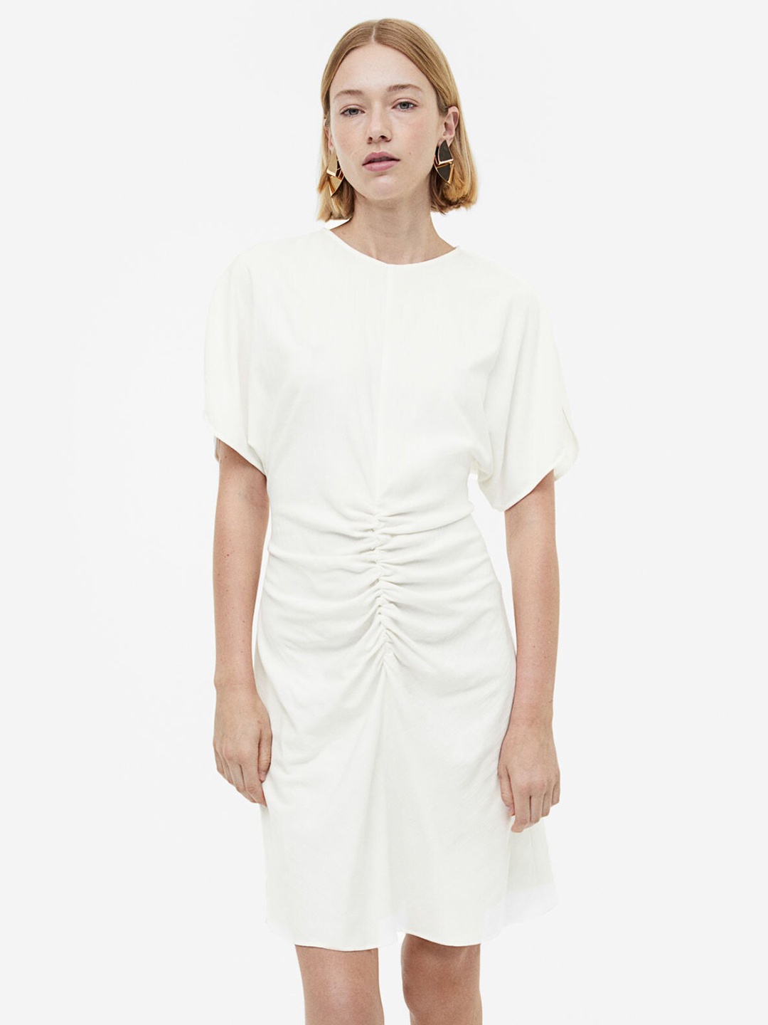 

H&M Slit-Sleeved Dress, White