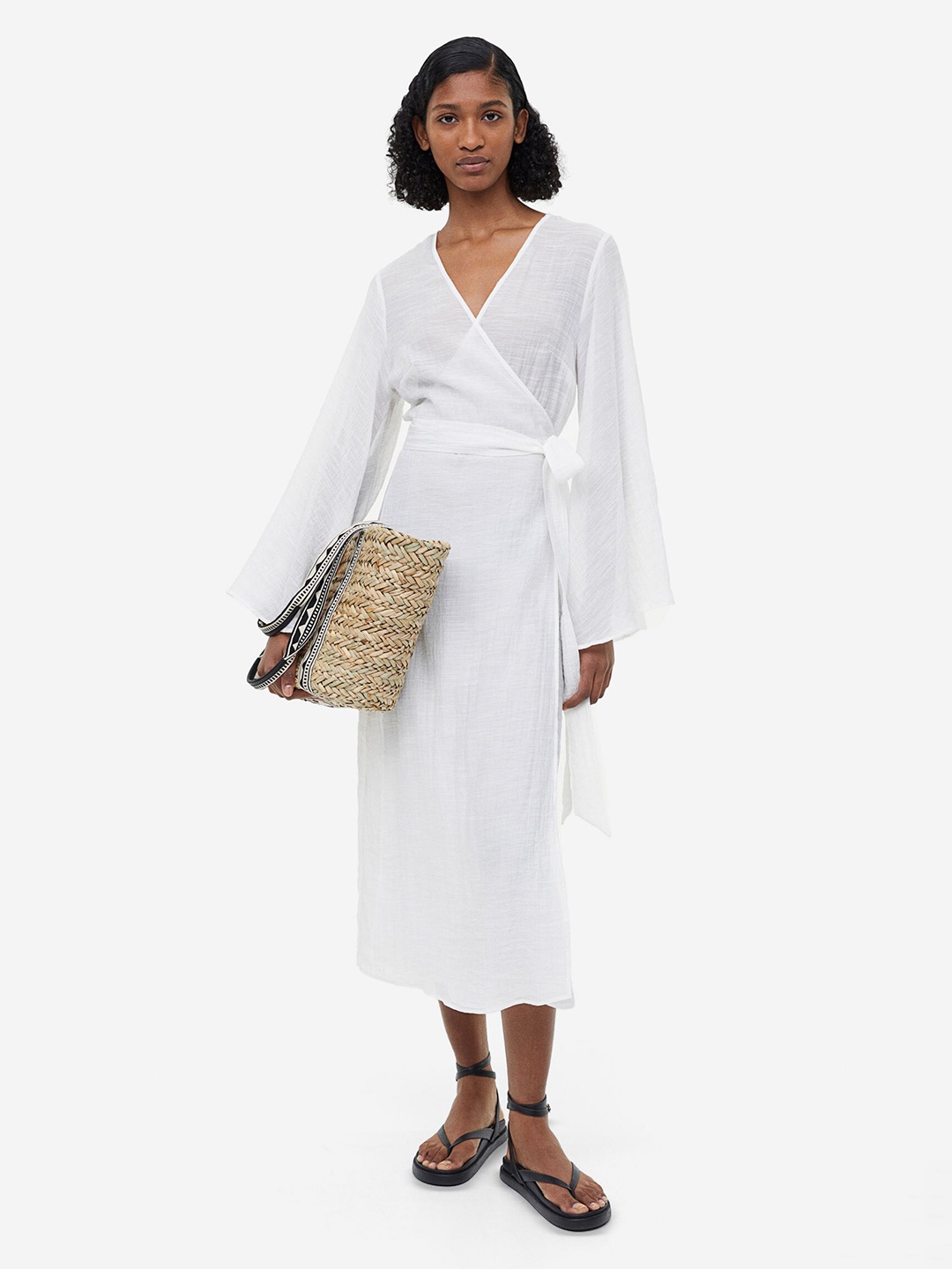 

H&M Long Wrap Dress, White