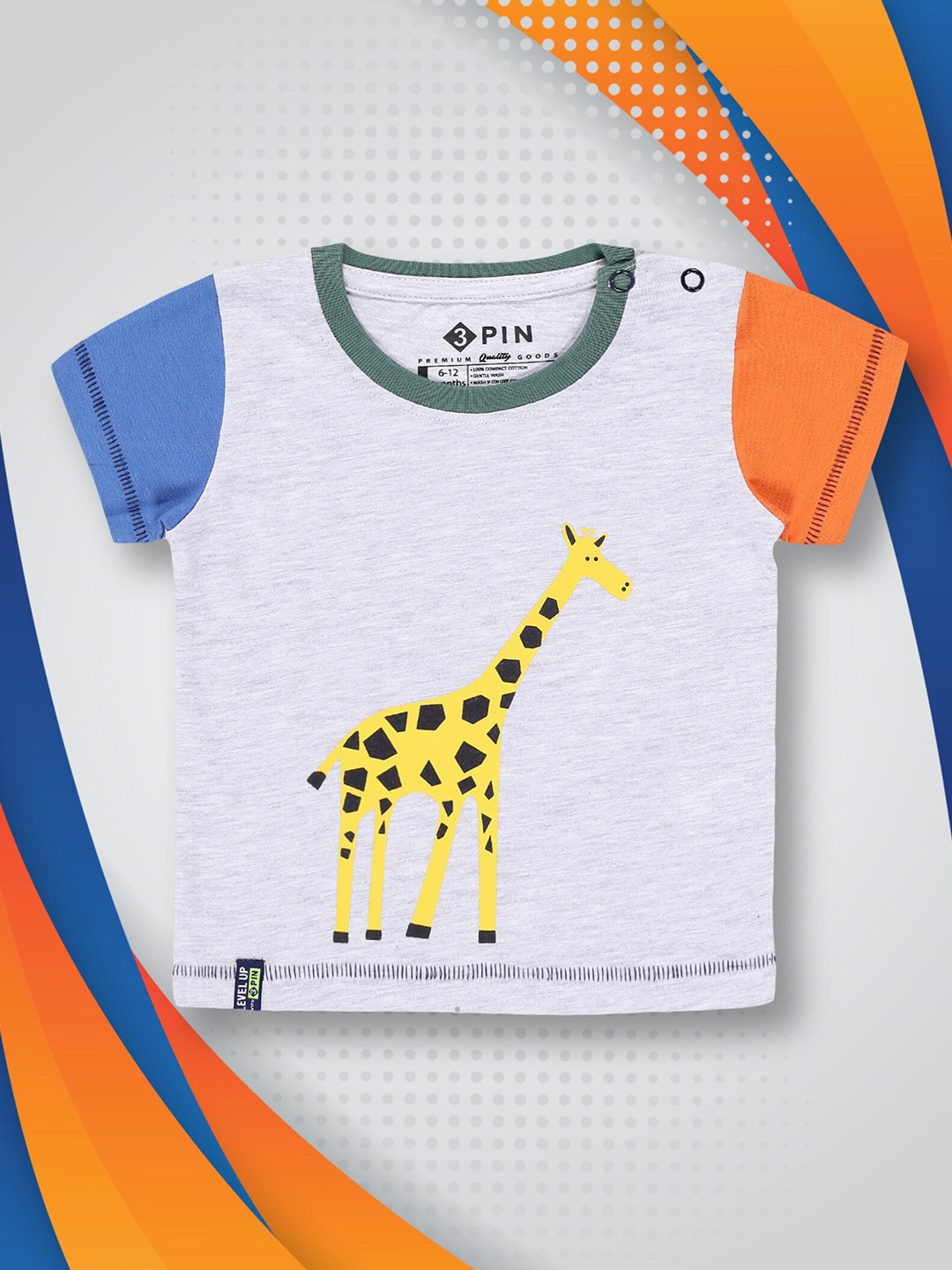

3PIN Boys Graphic Printed Cotton Casual T-shirt, Grey melange