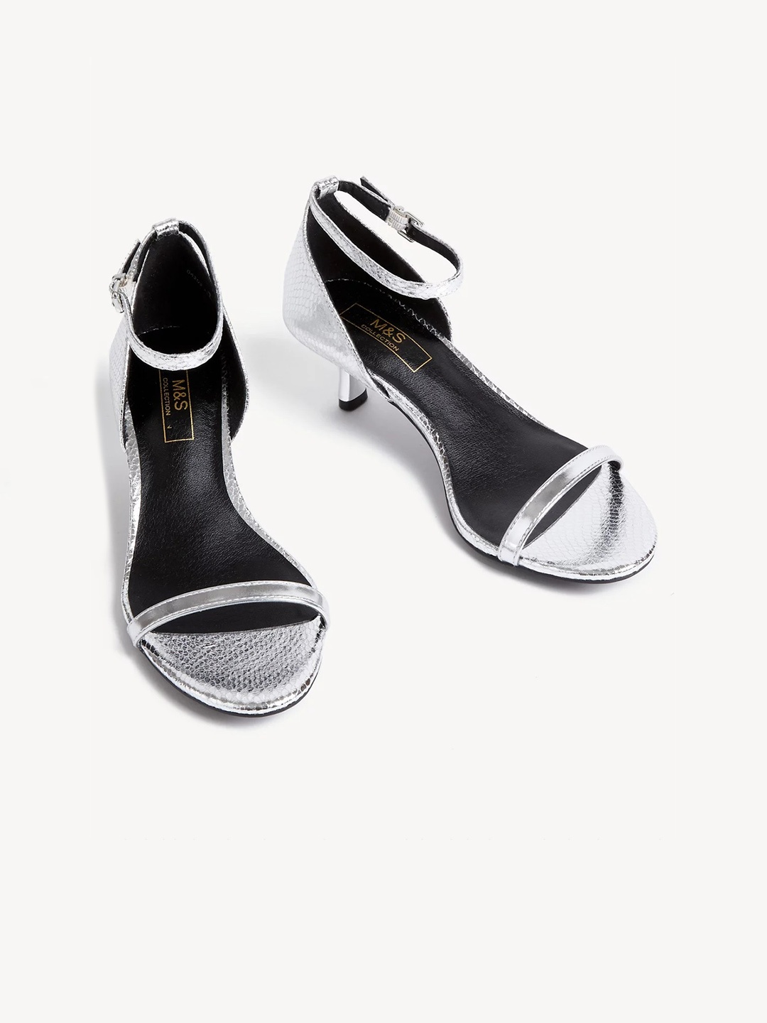 

Marks & Spencer Embellished Open Toe Kitten Heels, Metallic