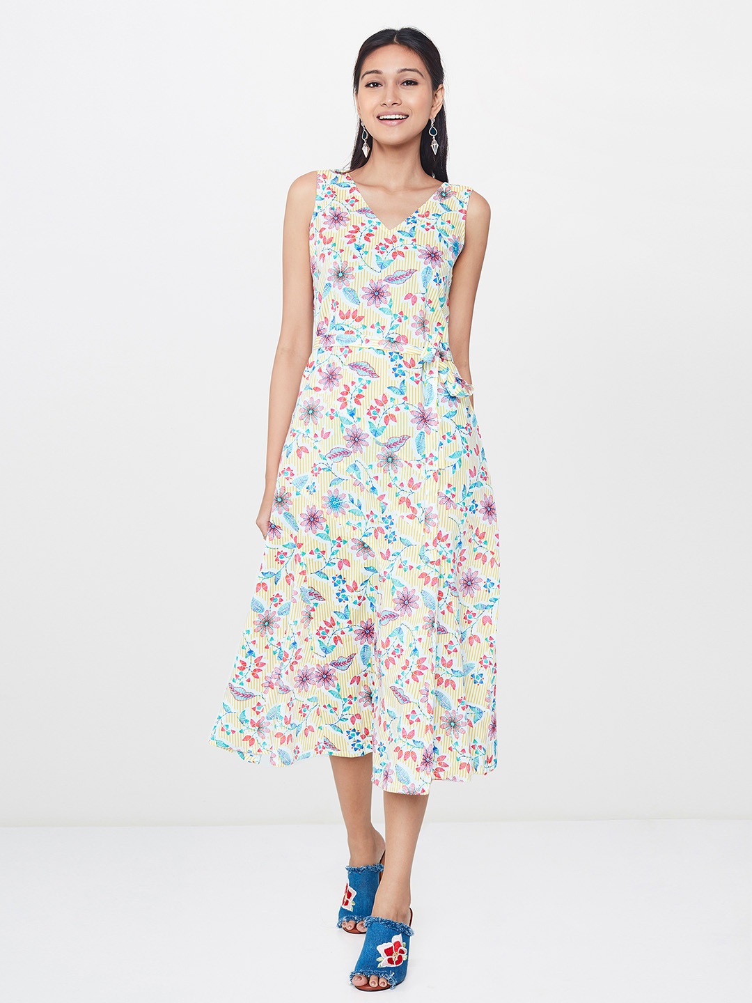 

Global Desi Women Multicoloured Printed A-Line Dress, Multi