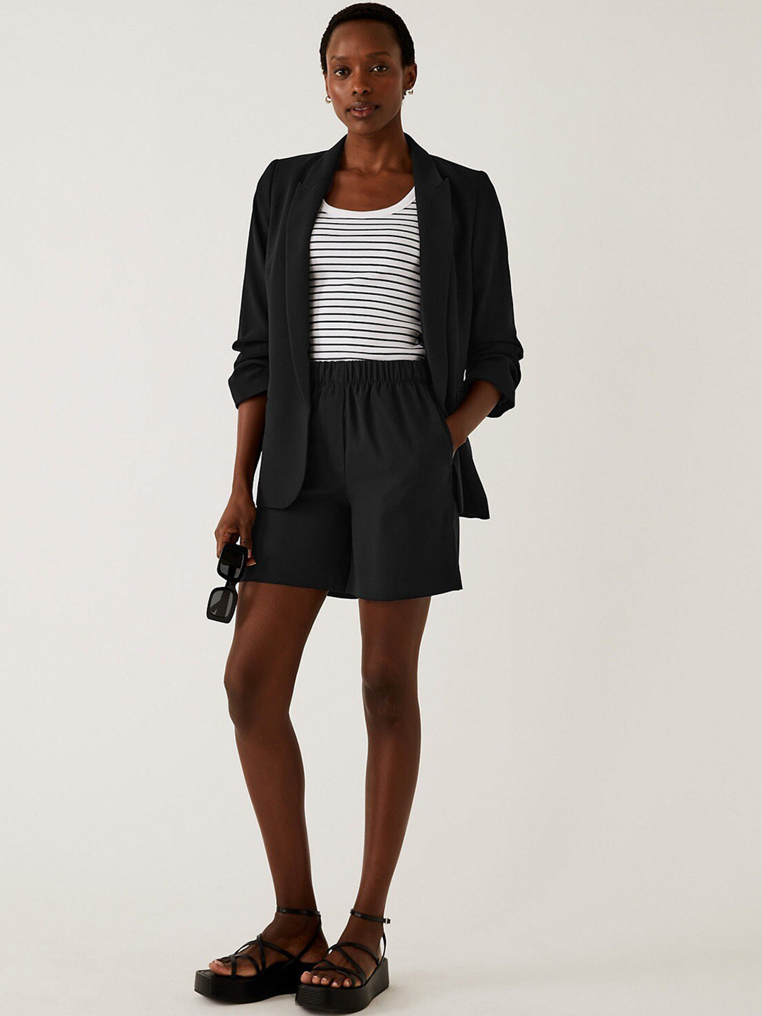

Marks & Spencer Women High-Rise Sports Shorts, Black