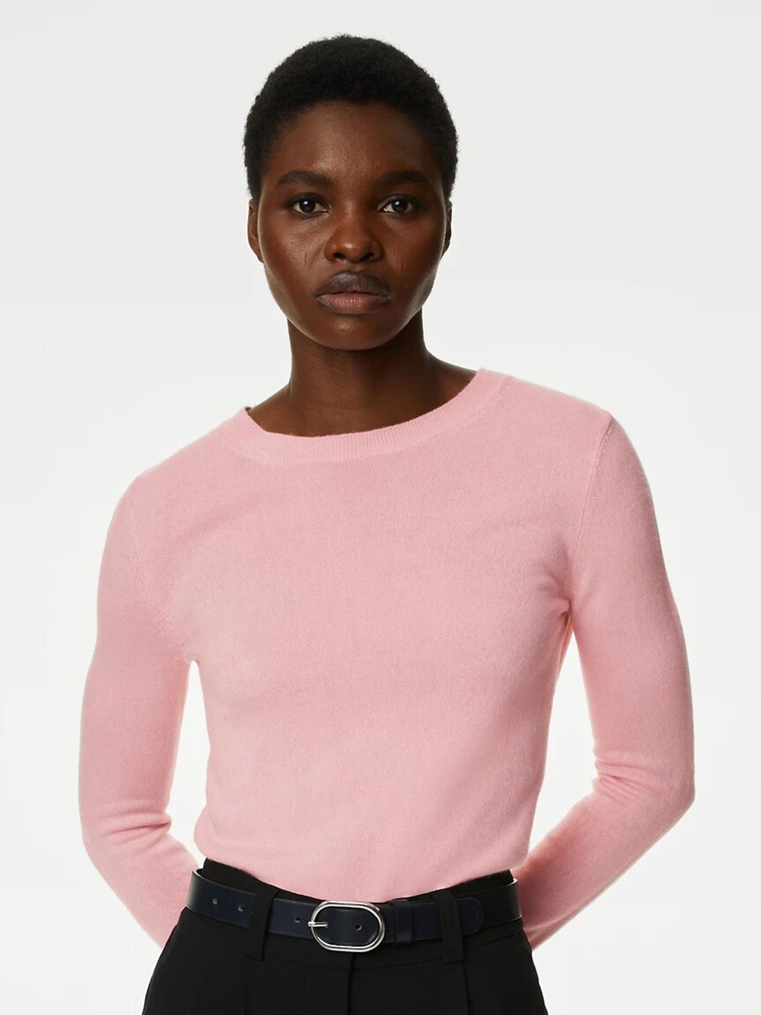 

Marks & Spencer Round Neck Acrylic Pullover Sweater, Pink