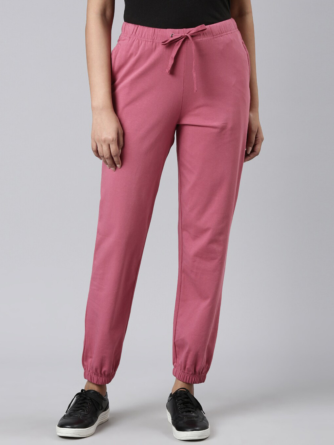 

Go Colors Women Mid Rise Joggers, Pink