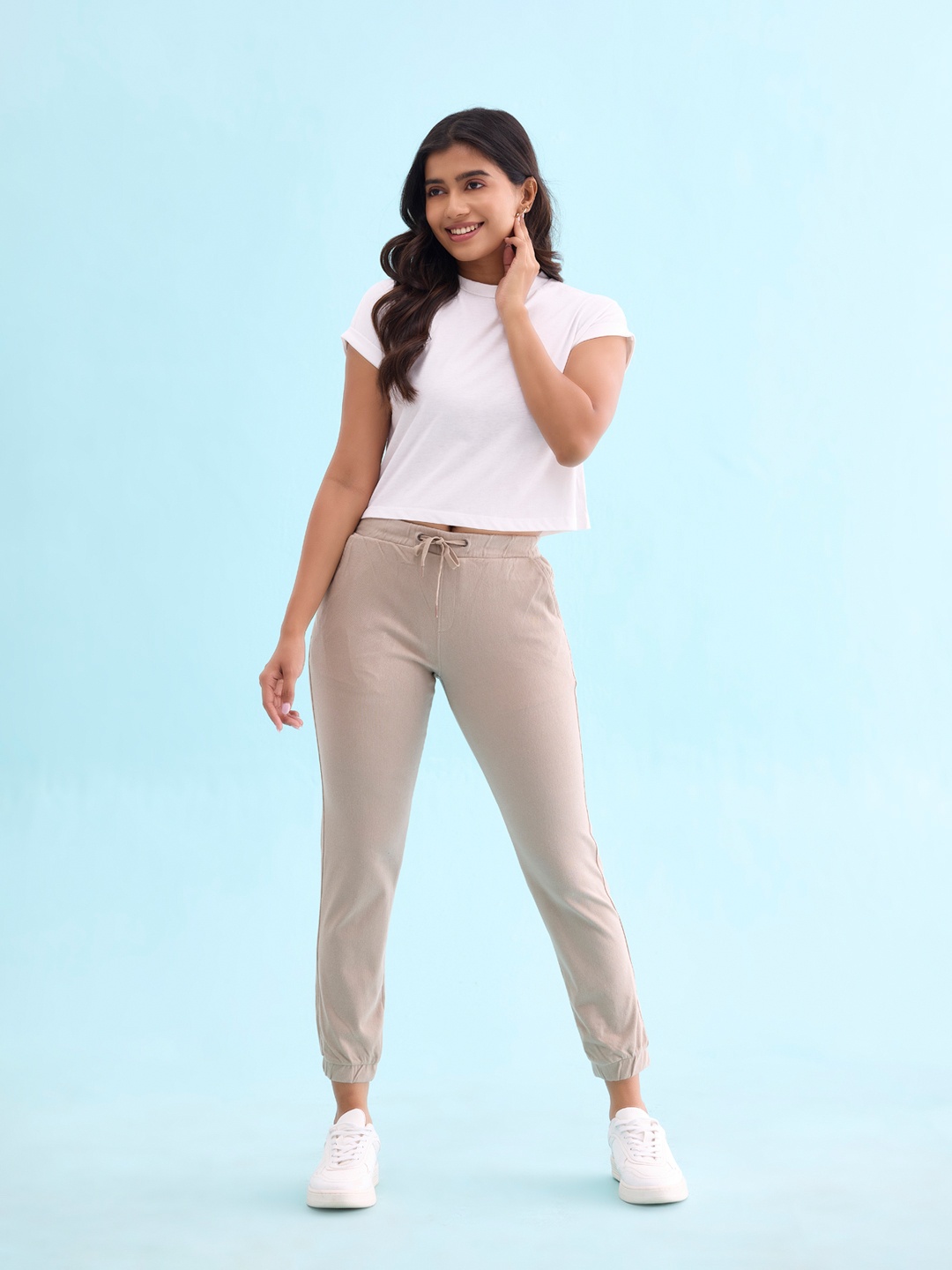 

Go Colors Women Plus Size Mid-Rise Joggers, Brown