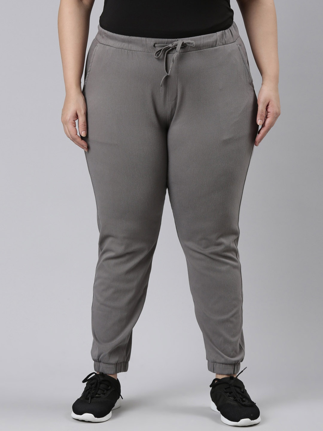 

Go Colors Women Plus Size Mid-Rise Joggers, Grey