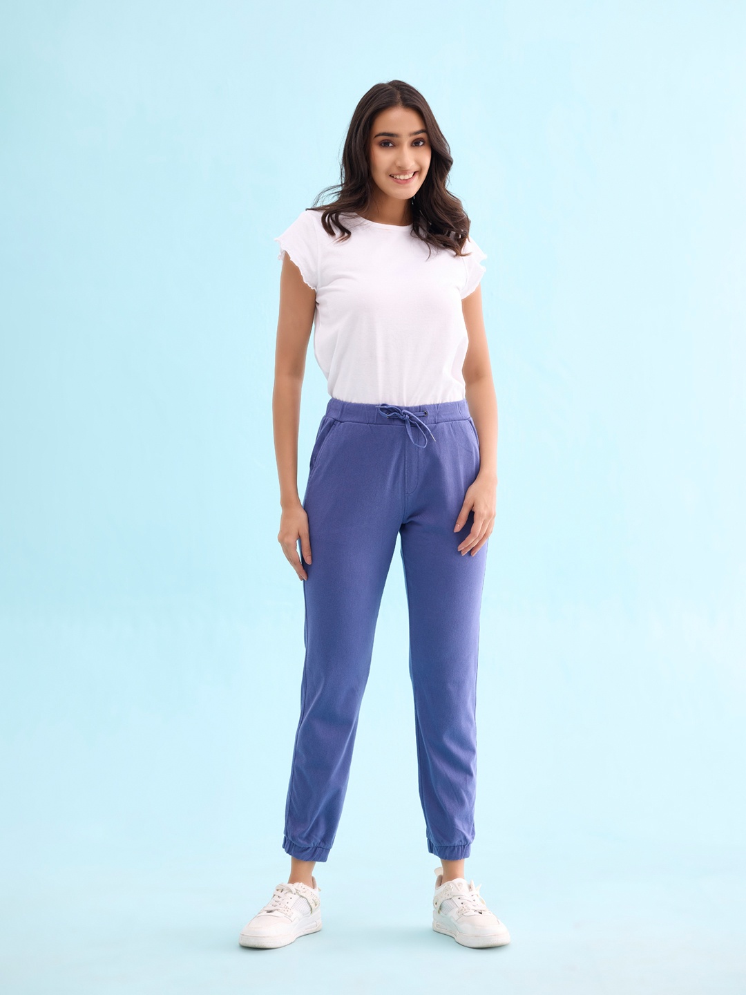 

Go Colors Women Mid-Rise Joggers, Blue