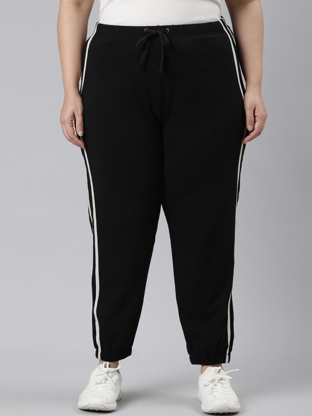 

Go Colors Women Plus Size Mid-Rise Joggers, Black