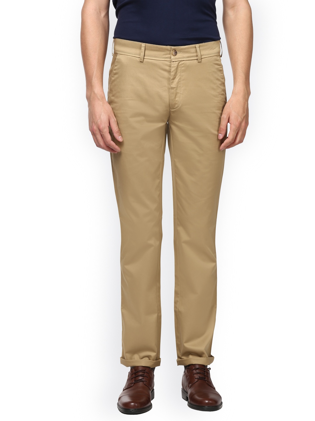

ColorPlus Men Khaki Regular Fit Solid Chinos