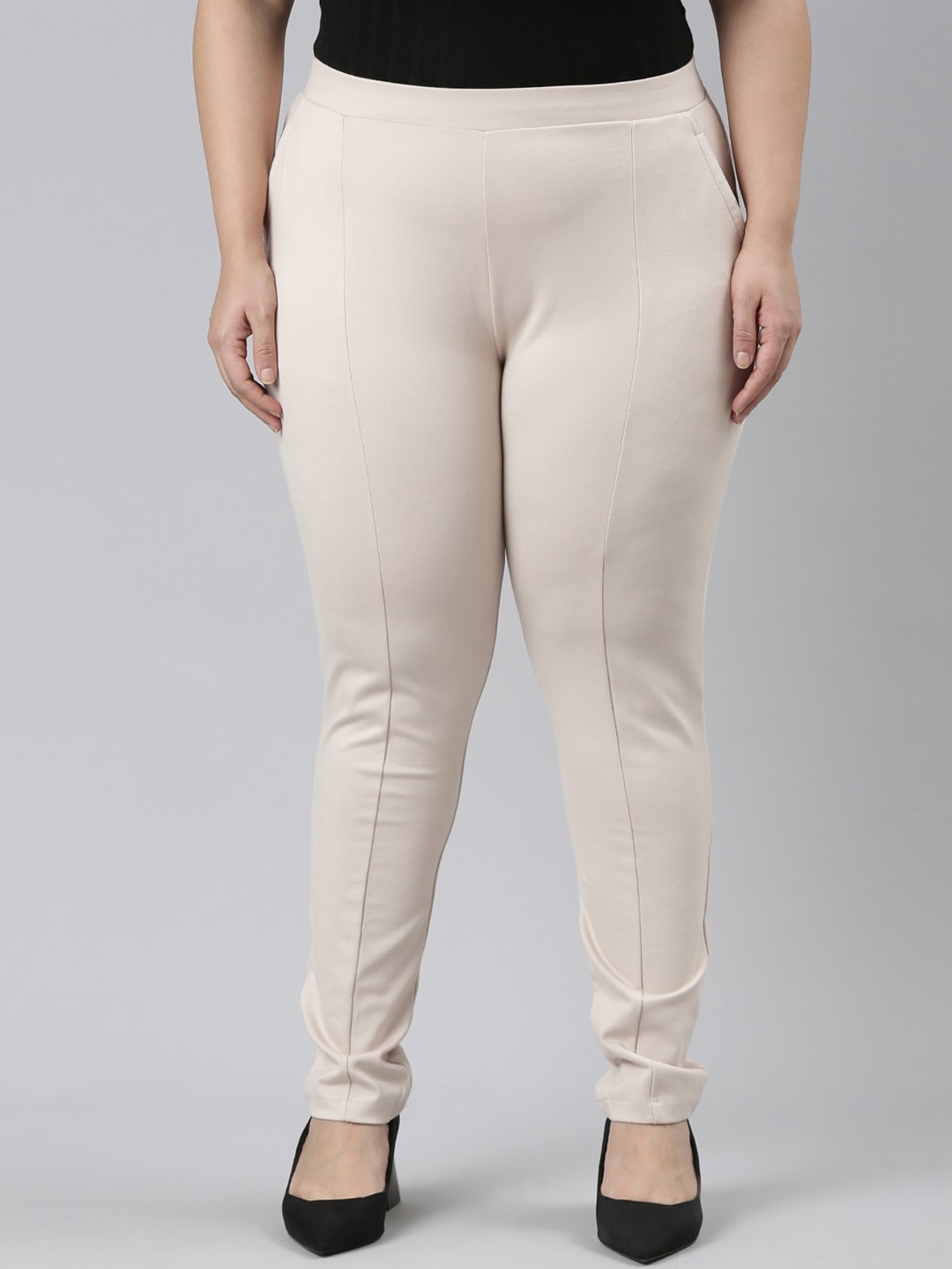 

Go Colors Women Slim Fit Trousers, Beige