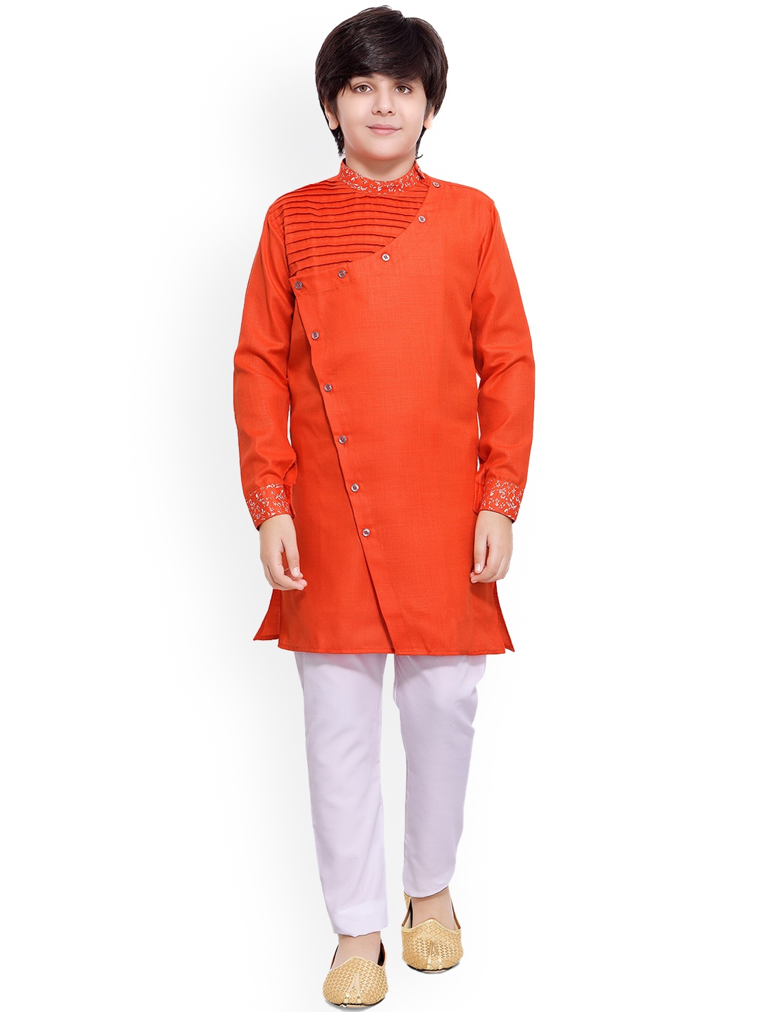 

BAESD Boys Regular Kurta with Pyjamas, Orange
