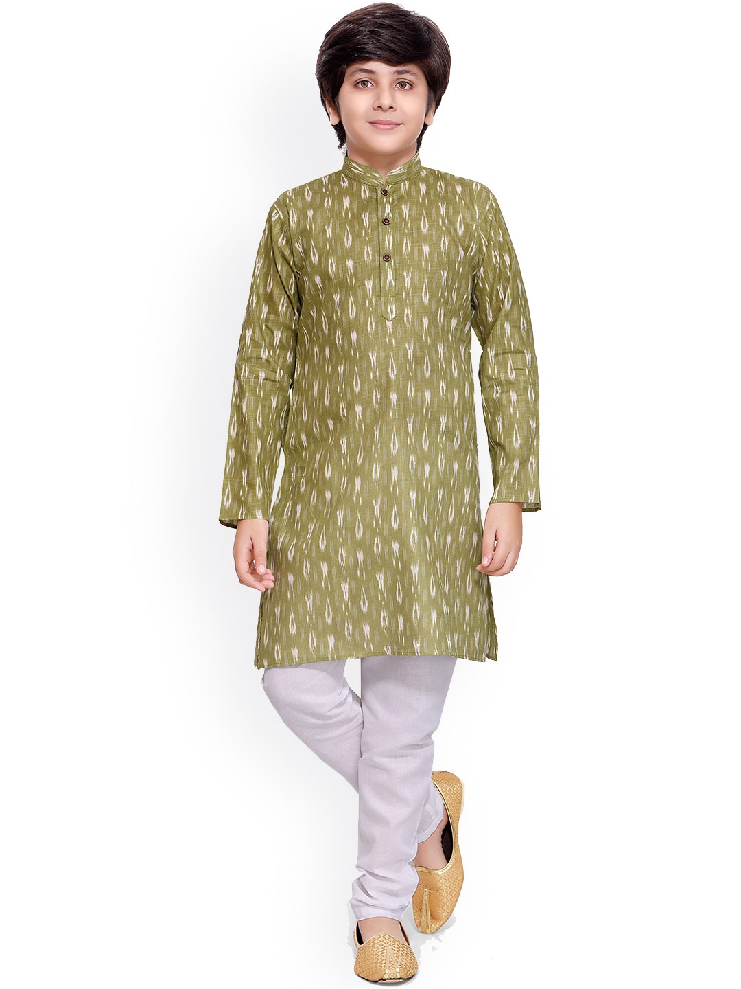 

BAESD Boys Ethnic Motifs Printed Regular Kurta with Pyjamas, Green