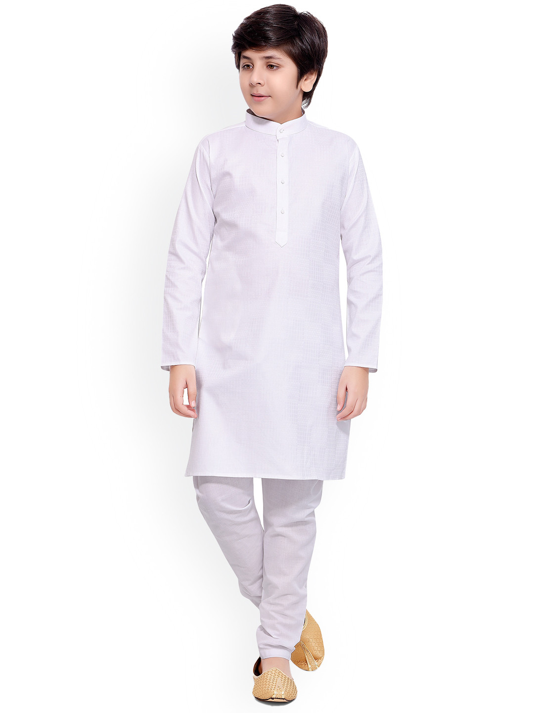 

BAESD Boys Self Designed Regular Kurta with Pyjamas, White