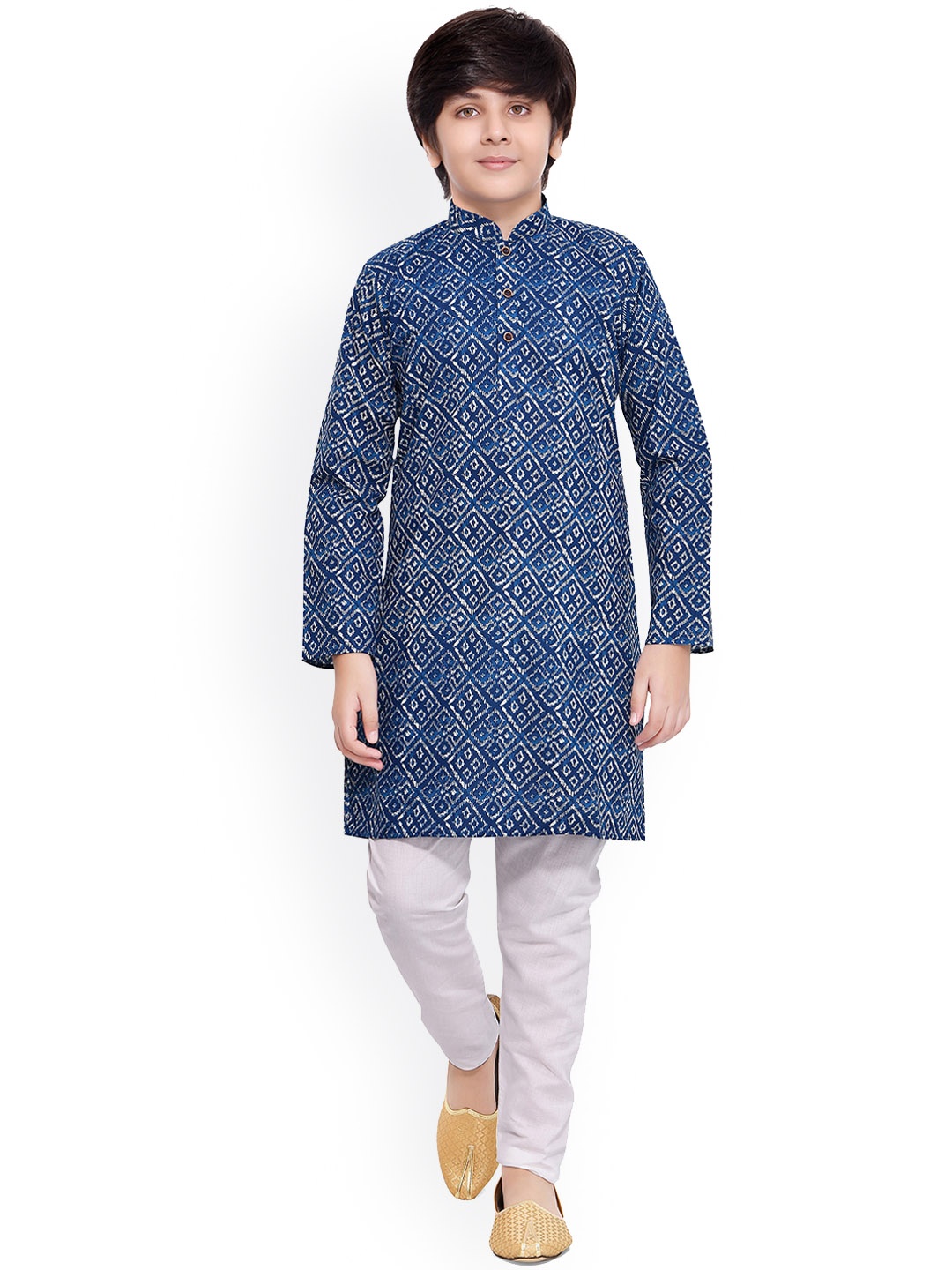 

BAESD Boys Ethnic Motifs Printed Regular Kurta with Pyjamas, Navy blue